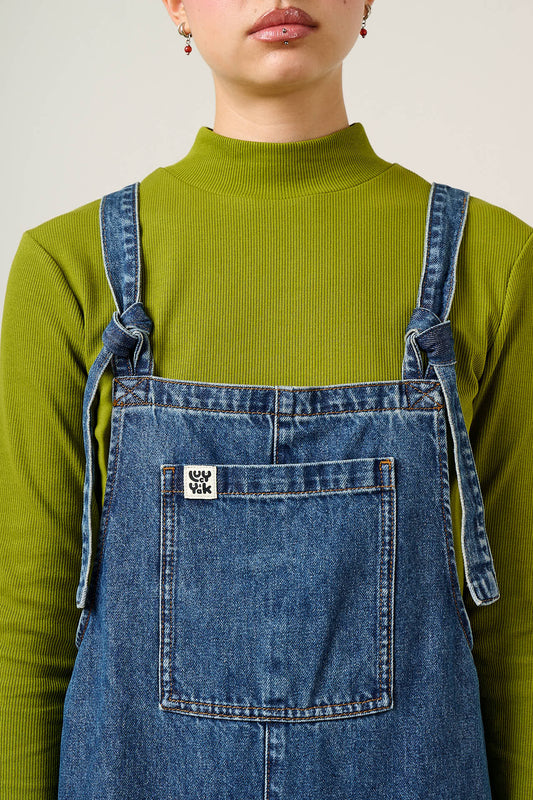 Original - Straight Leg Dungarees Organic Cotton Denim in Mid Wash Blue