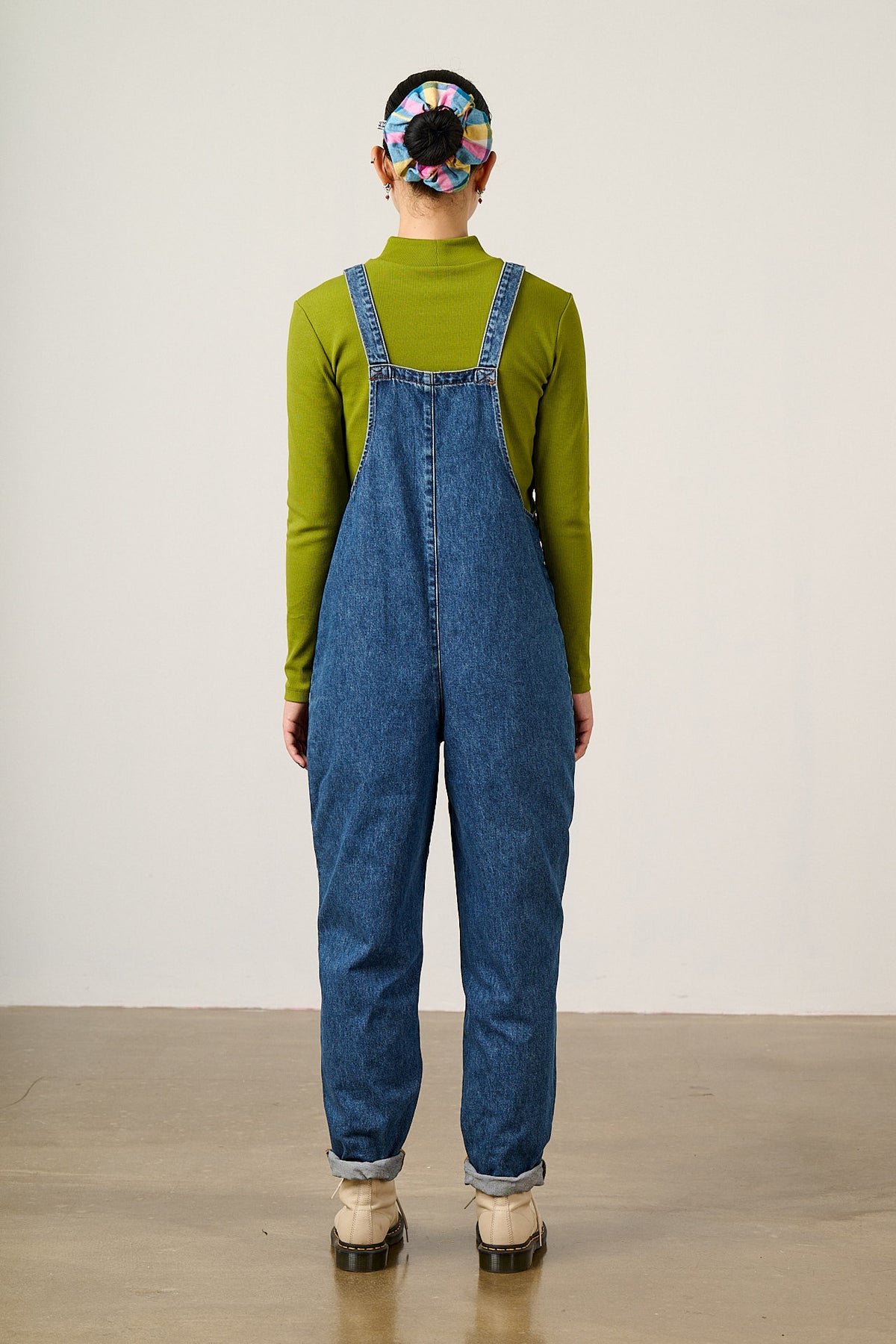 Original - Straight Leg Dungarees Organic Cotton Denim in Mid Wash Blue