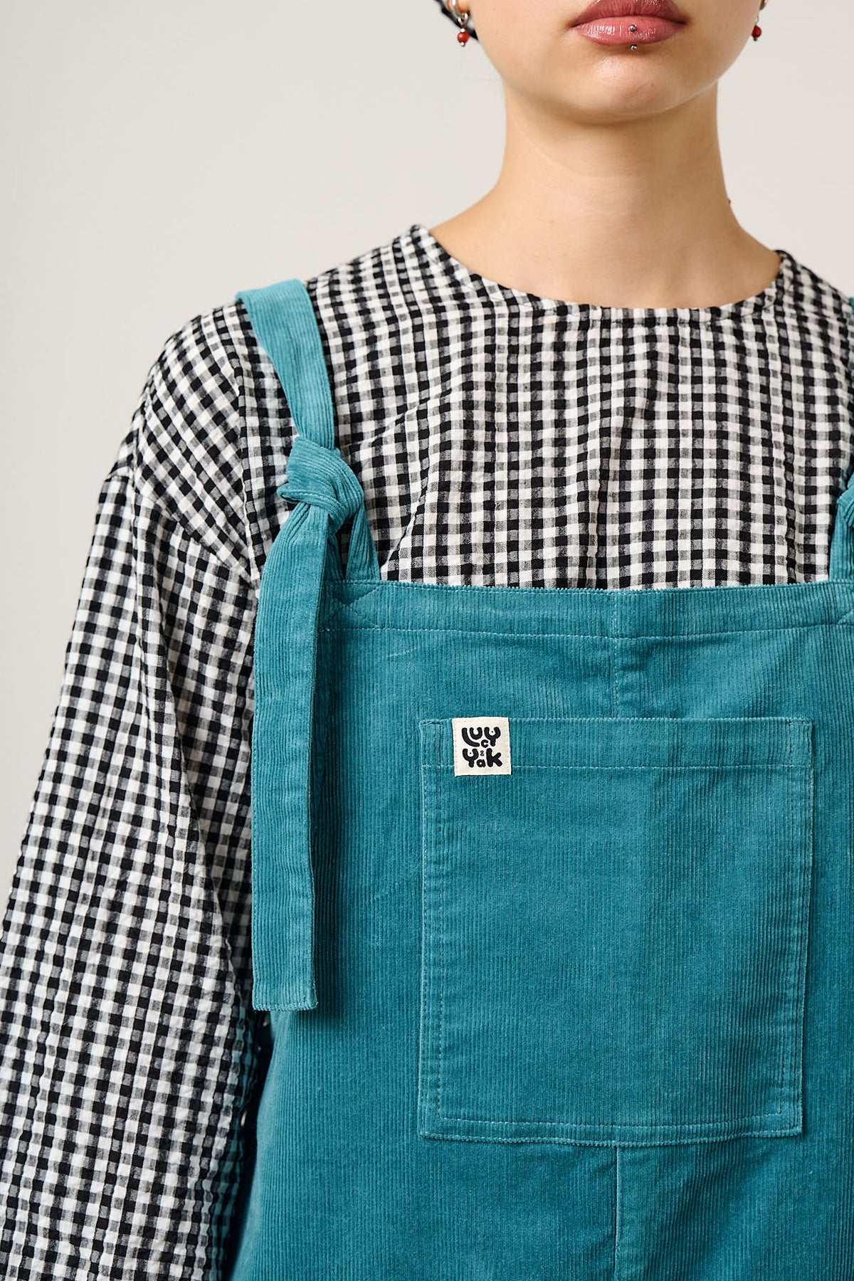 Original  - Organic Corduroy Dungarees in Harbour Blue