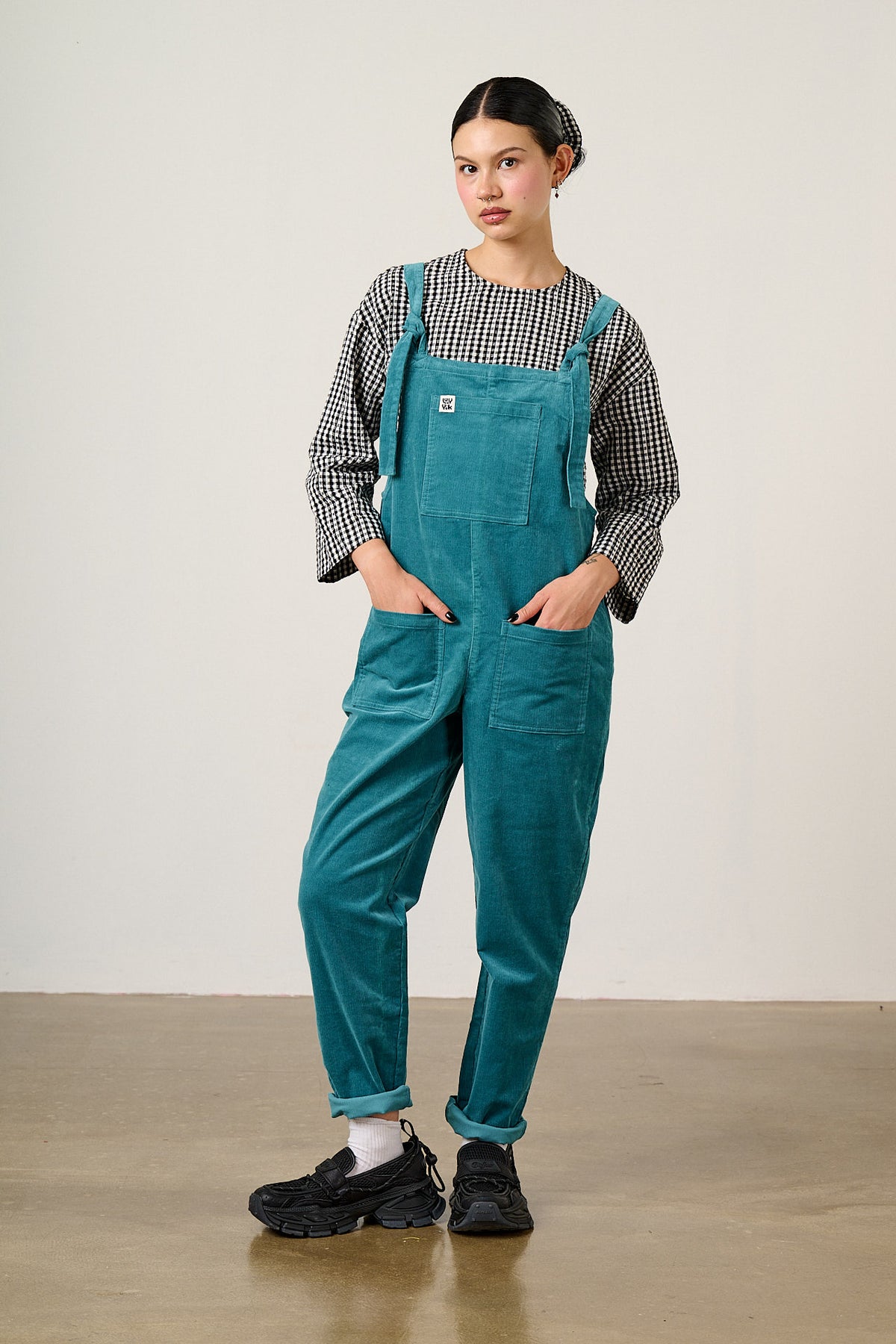 Original  - Organic Corduroy Dungarees in Harbour Blue