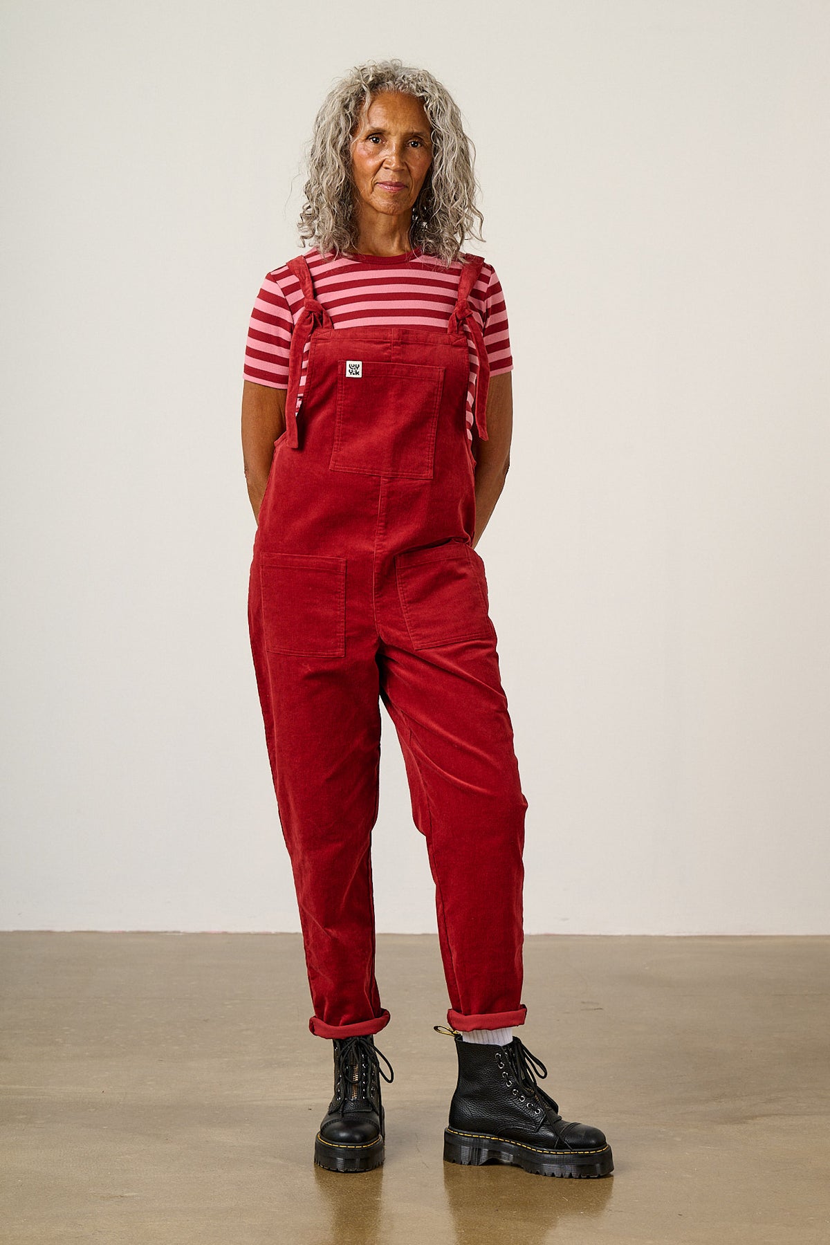 Original - Corduroy Dungarees in Maroon