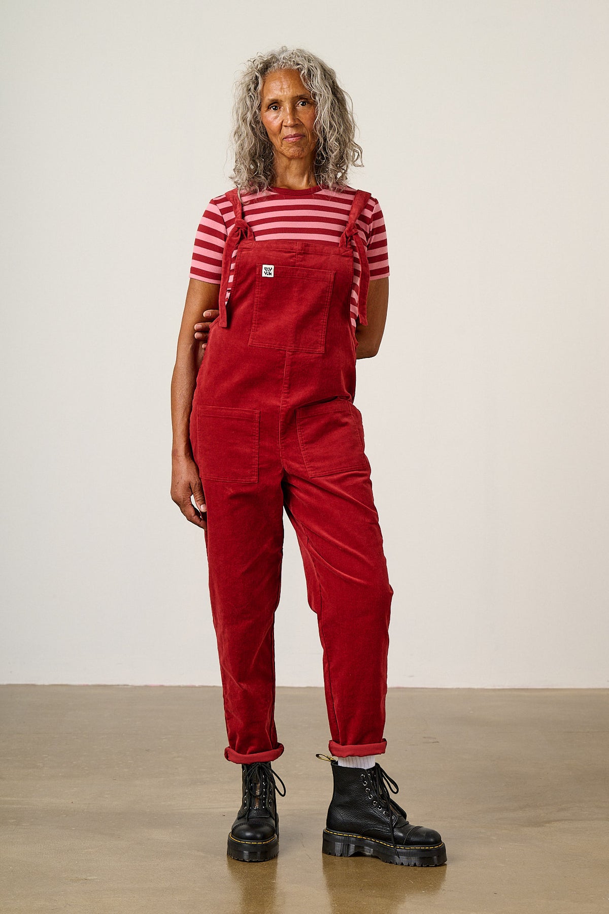 Original - Corduroy Dungarees in Maroon