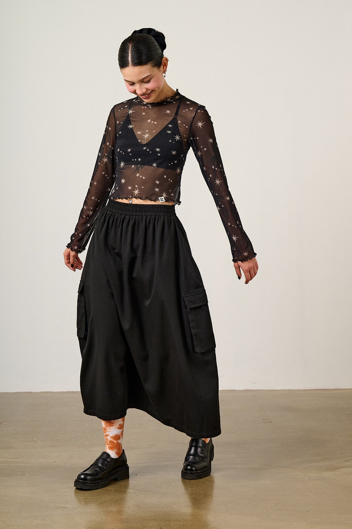 Dakota - Midi Skirt Organic Cotton in Black
