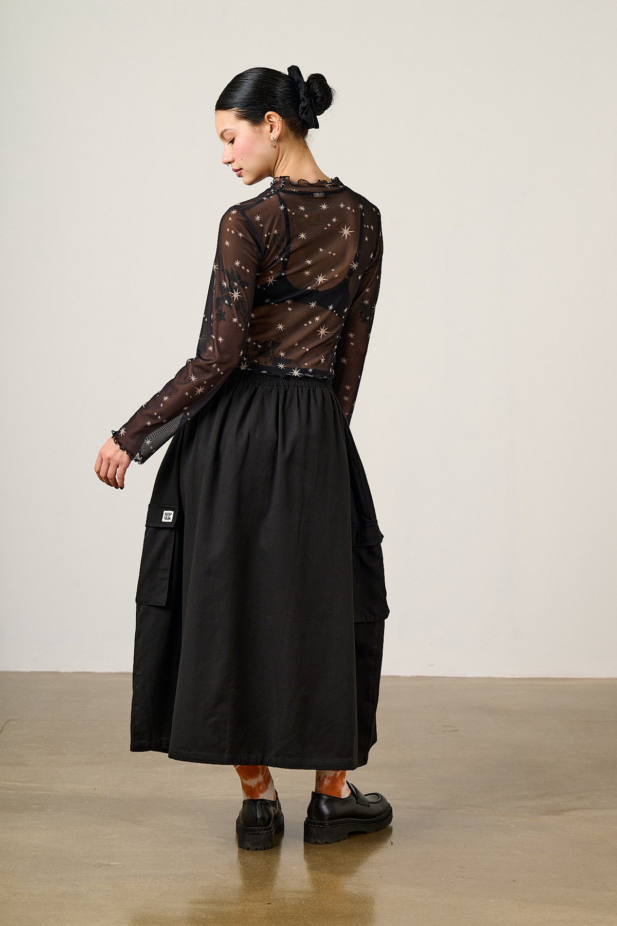 Dakota - Midi Skirt Organic Cotton in Black