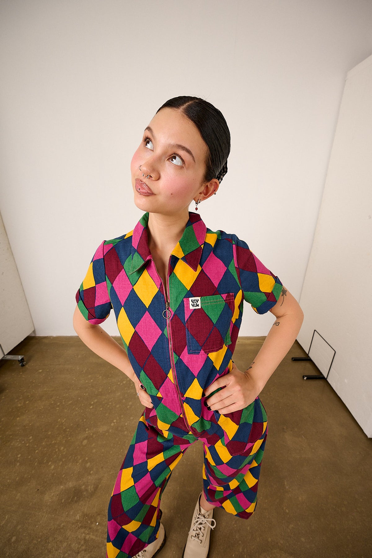 Ragan - Cotton Jumpsuit in Harlequin