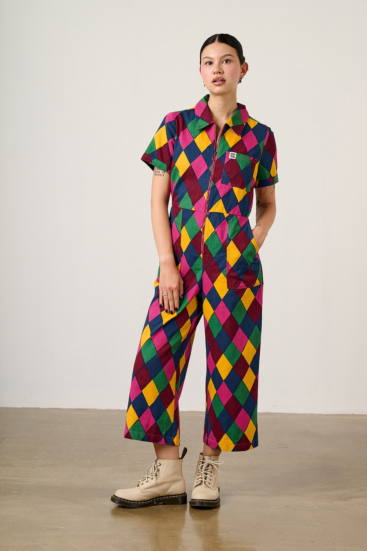 Ragan - Cotton Jumpsuit in Harlequin
