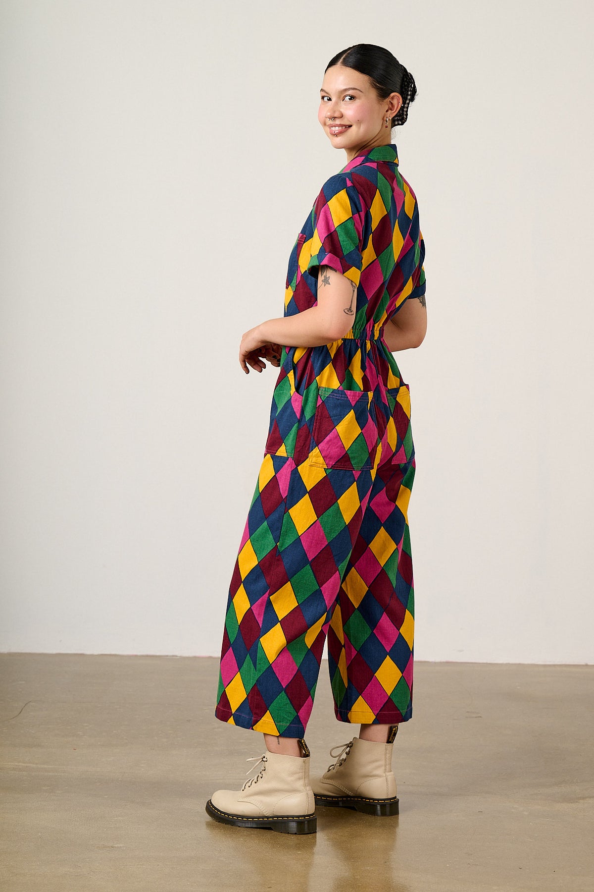 Ragan - Cotton Jumpsuit in Harlequin