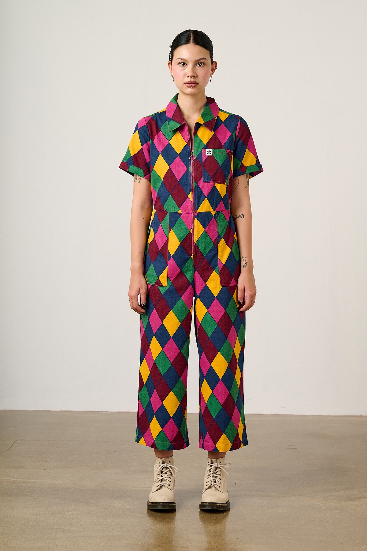 Ragan - Cotton Jumpsuit in Harlequin