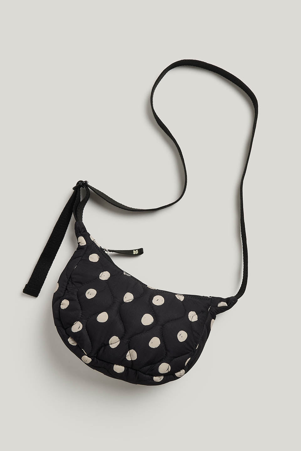 Reims - Crossbody Bag Recycled Polyester in Black and White Polka Dot