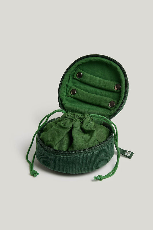 Rouen - Jewellery Case Organic Cotton in Green Cord