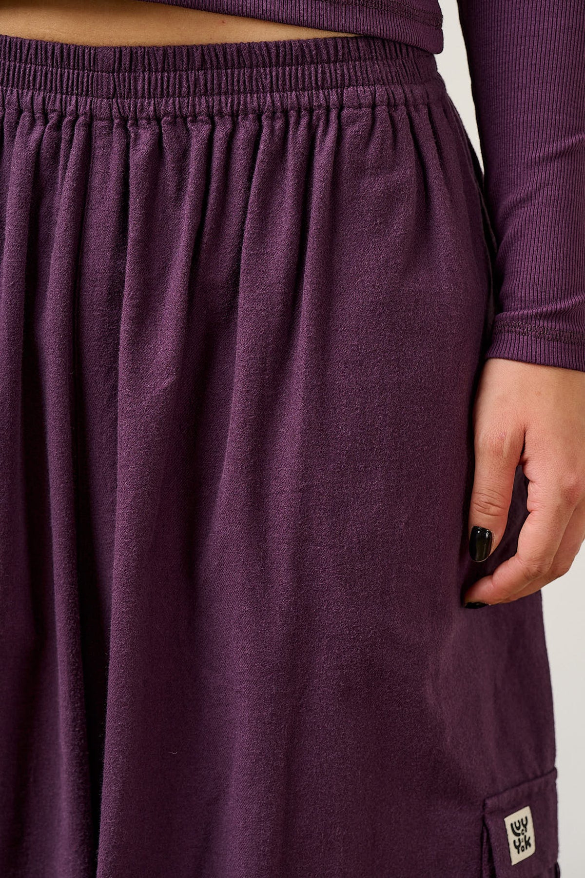 Rumi - Wide Leg Trousers Organic Brushed Cotton in Plum Perfect