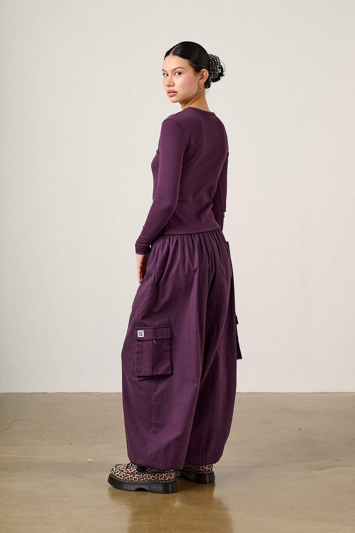 Grayson - Long Sleeve Top Cotton in Plum Perfect