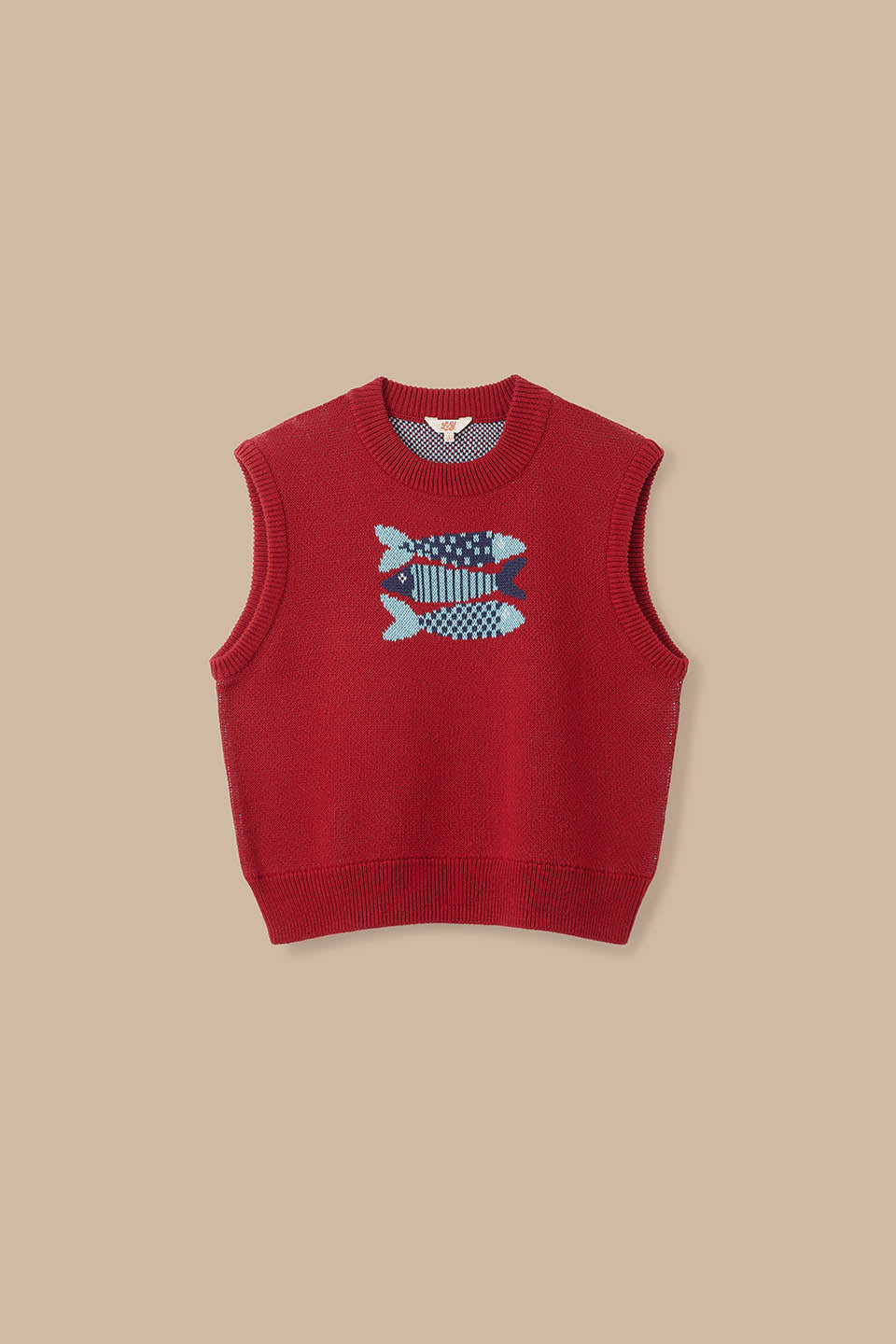 Saffle - Knitted Vest Organic Cotton Knit in Sardines