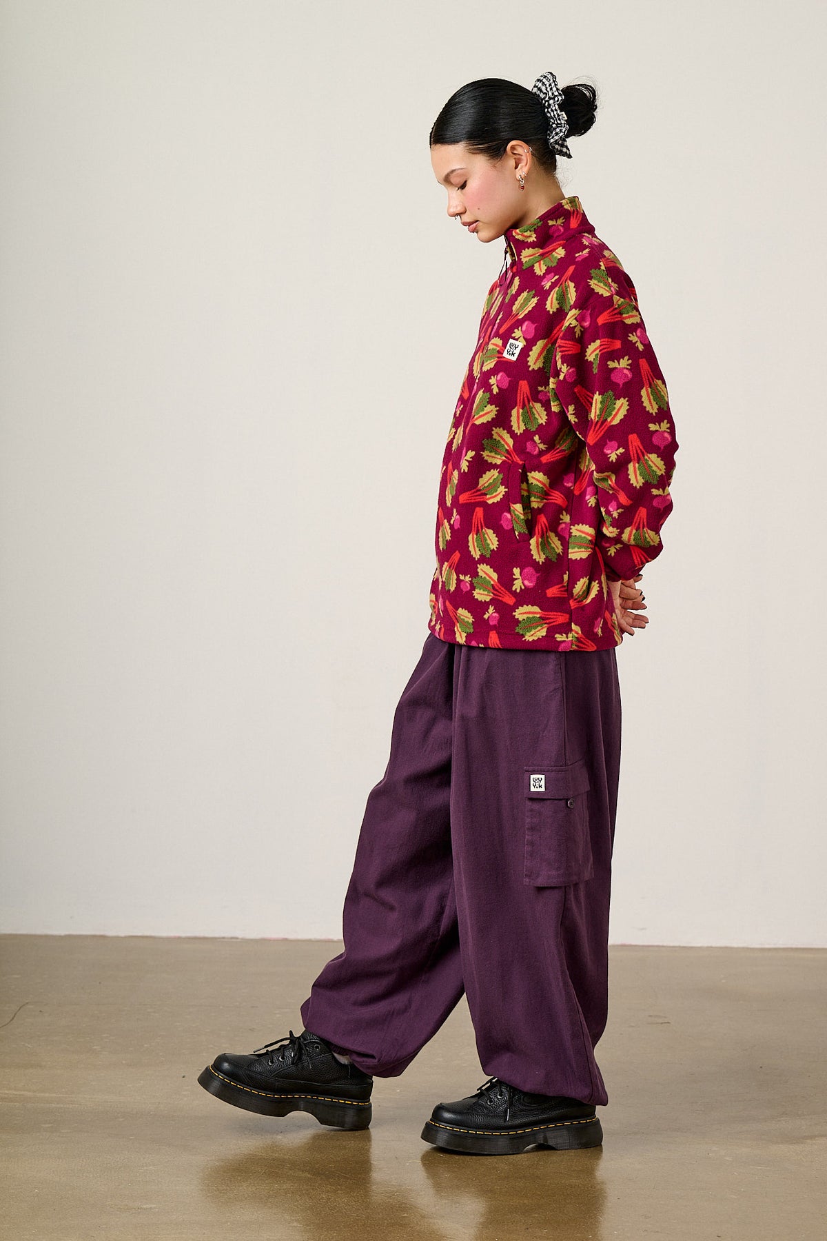 Stevie - Polar Fleece Recycled Polyester in Rhubarb