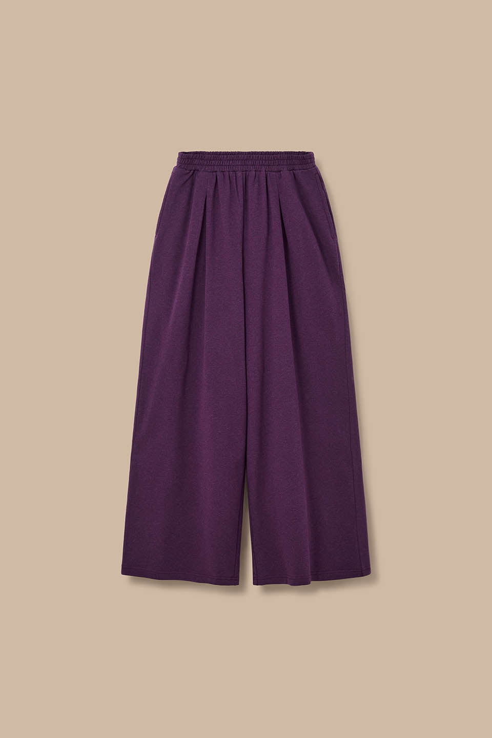 Tamsin - Jersey Extra Wide Trousers in Burgundy