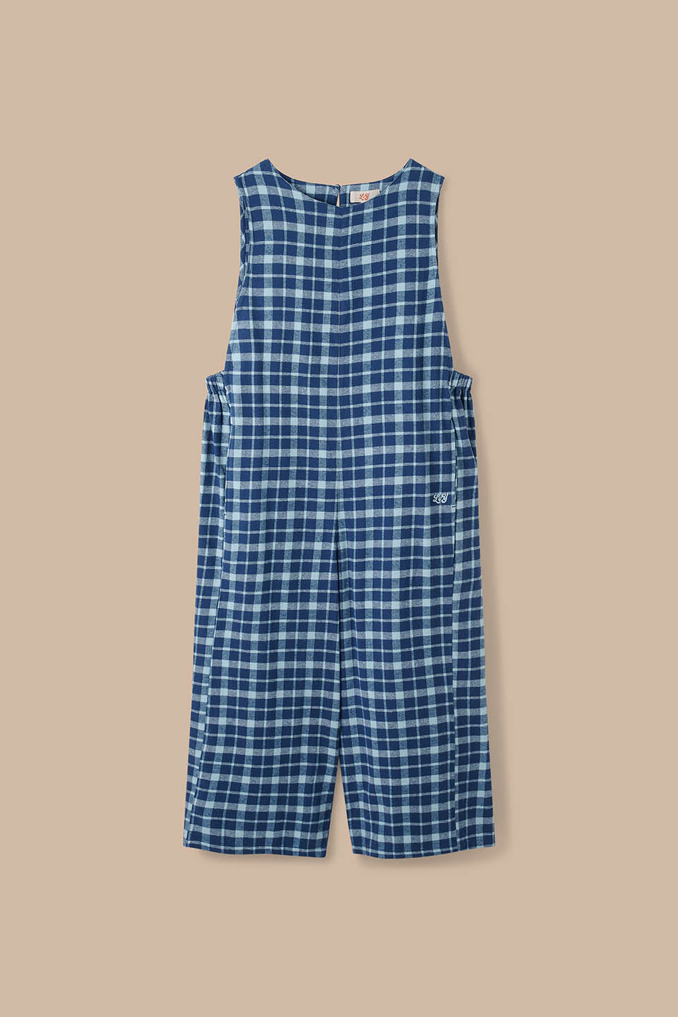 Tilda - Wide Leg Jumpsuit Organic Brushed Cotton in Ahoy Check