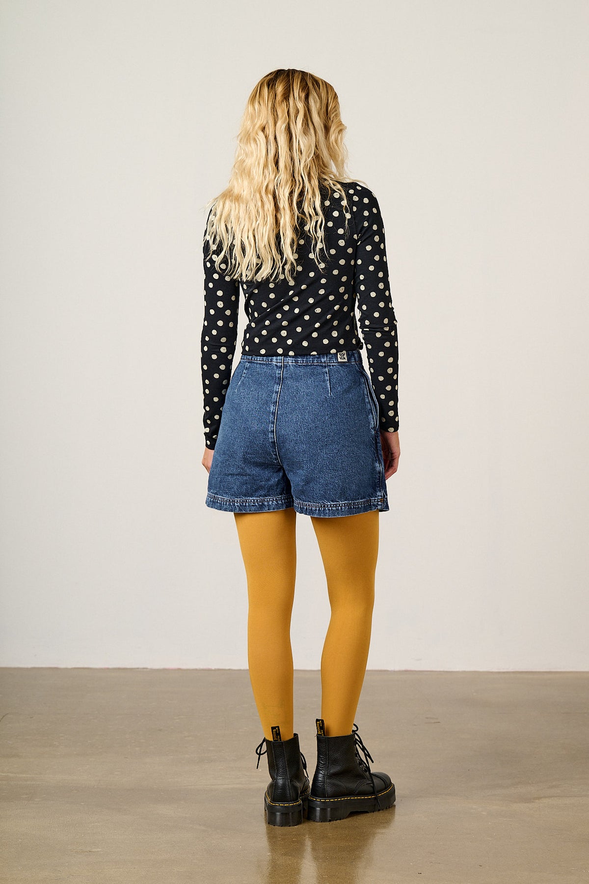 Veeda - Skort Organic Cotton Denim in Mid Wash Blue