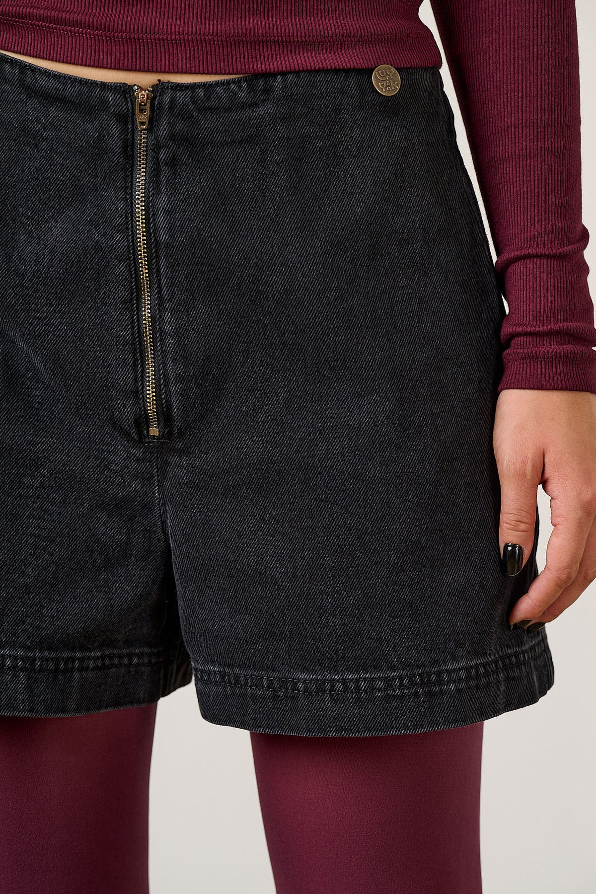 Veeda - Skort Organic Cotton Denim in Black Wash