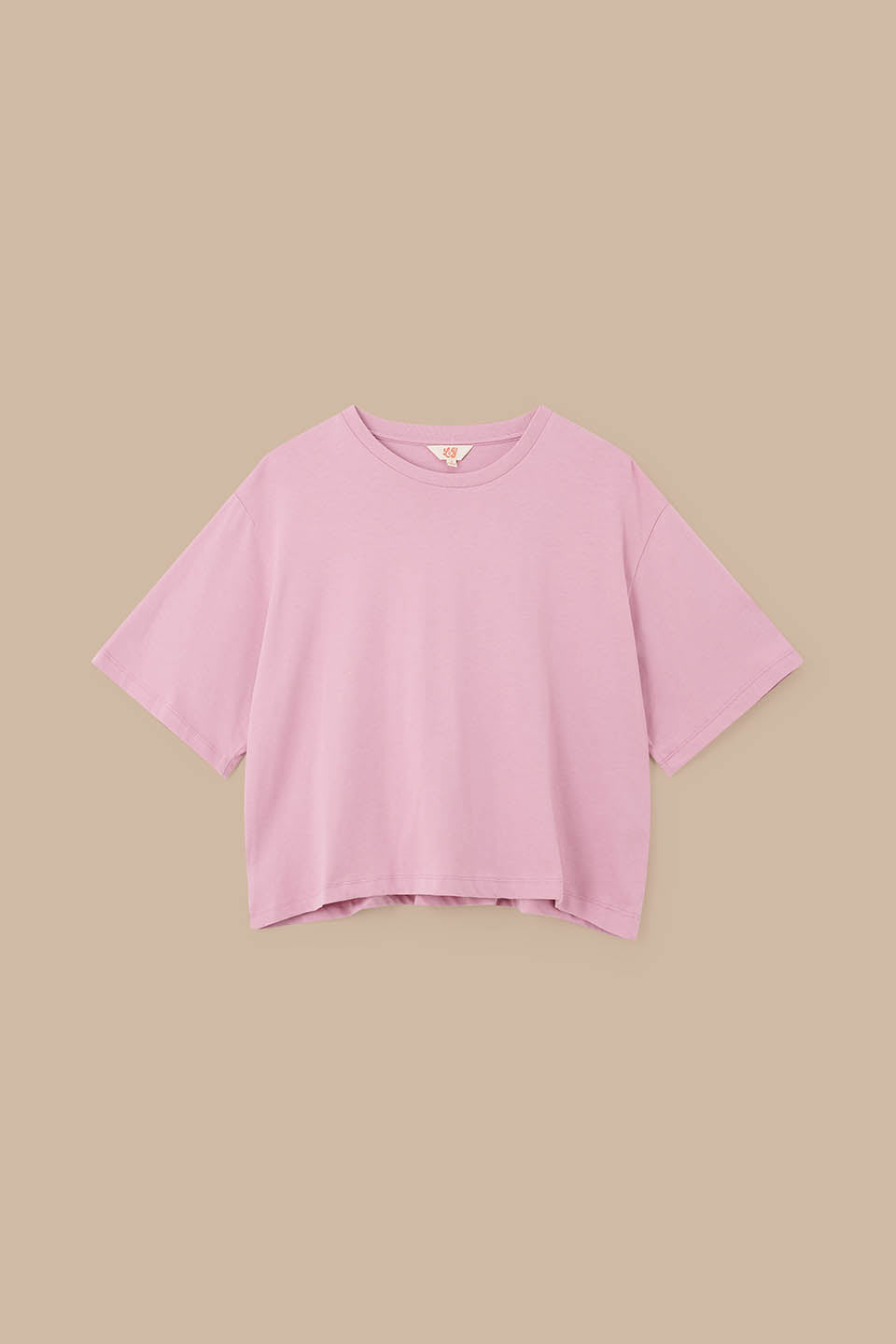 Zayla - Cropped Boxy T-Shirt Organic Cotton in Dusky Pink