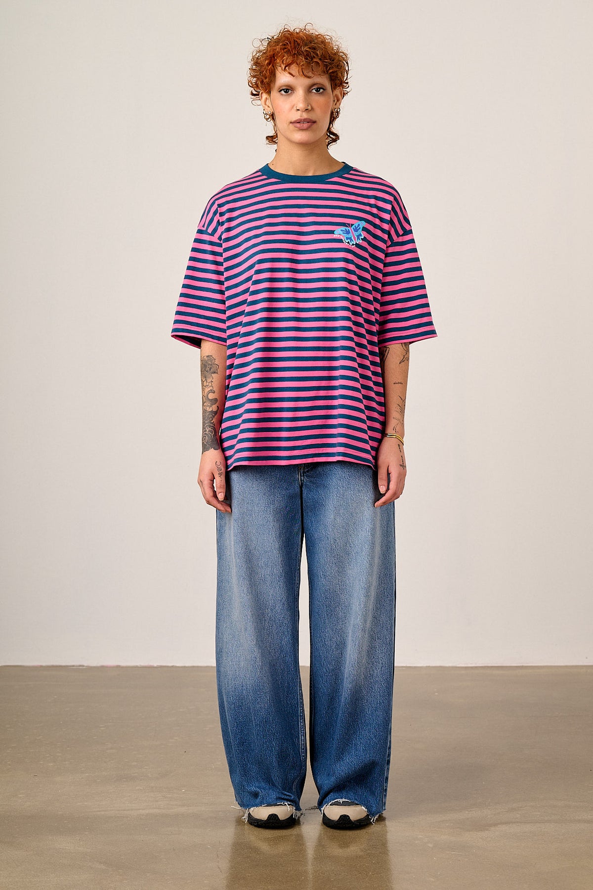 L.E Benny - Oversized T-Shirt - Organic Cotton in Brooke Hornsby & Yak Stripe
