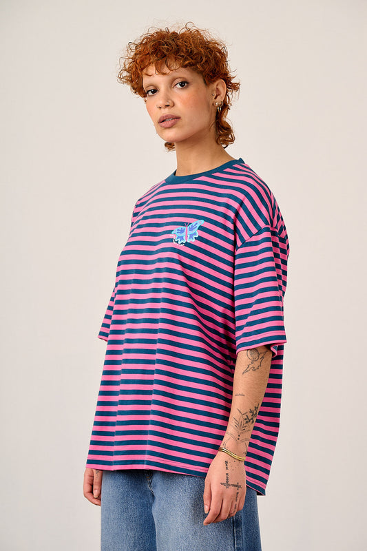 L.E Benny - Oversized T-Shirt - Organic Cotton in Brooke Hornsby & Yak Stripe