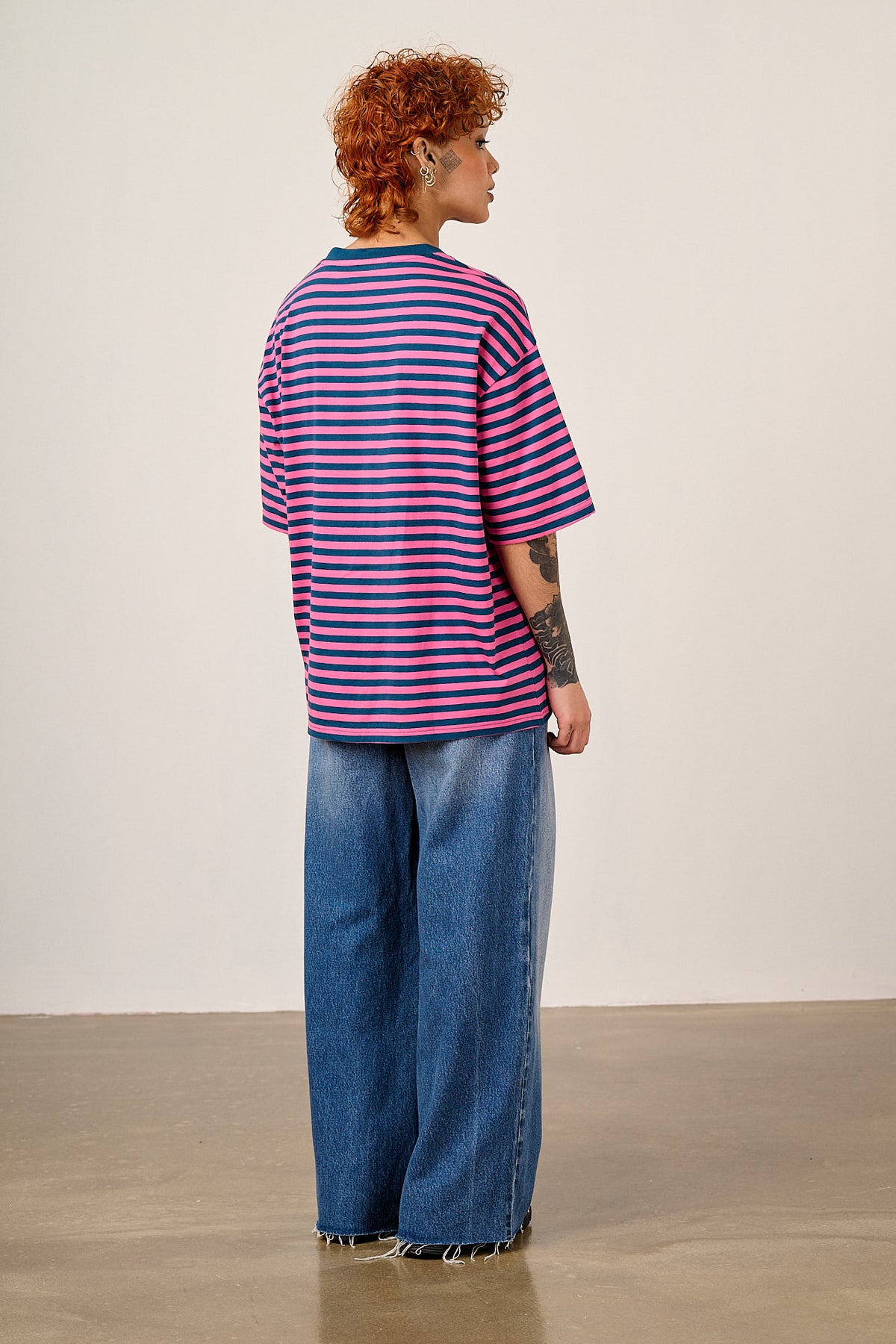 L.E Benny - Oversized T-Shirt - Organic Cotton in Brooke Hornsby & Yak Stripe