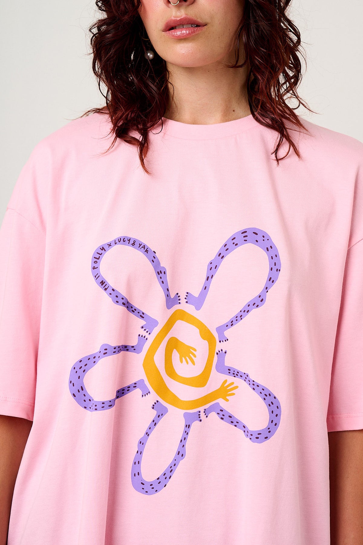 Benny - Oversized T-Shirt Organic Cotton in Pin It Polly & Yak