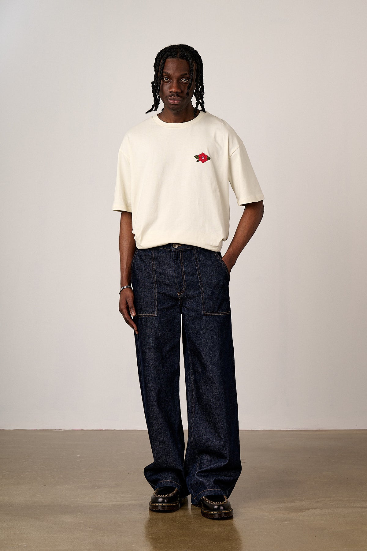Delores - Wide Leg Jeans Organic Cotton Denim in Indigo