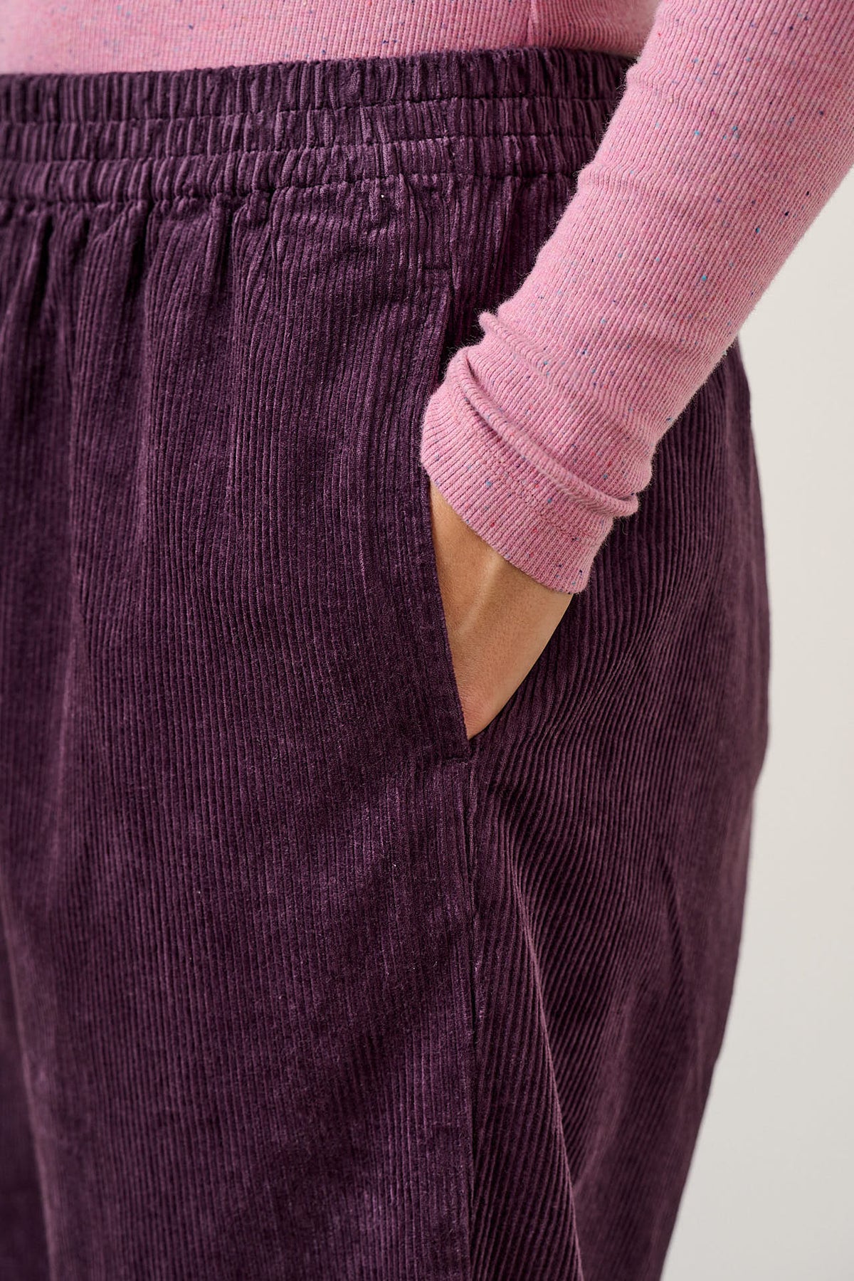 Billie - Organic Corduroy Trousers in Plum Perfect