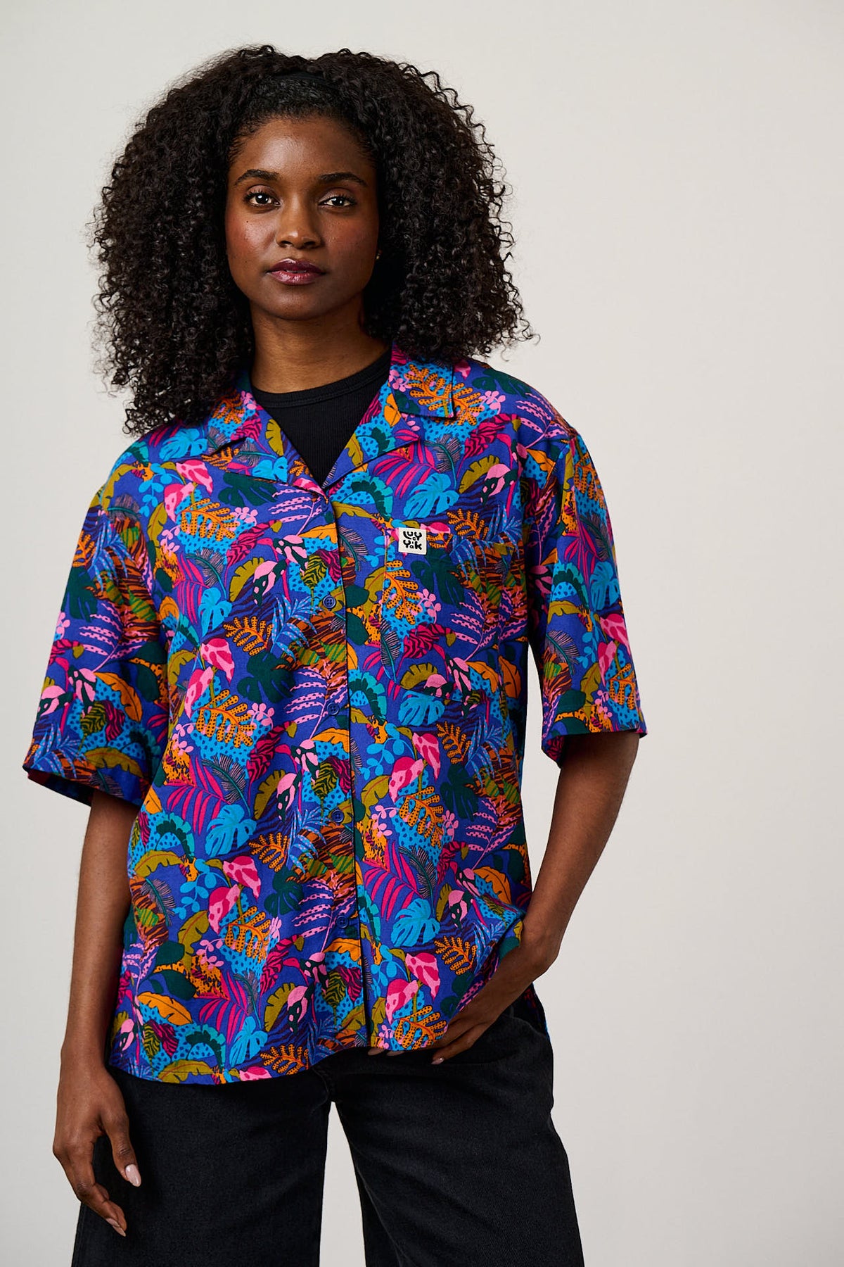 Cam - Shirt ECOVERO Viscose Blend in Wild Expression Print