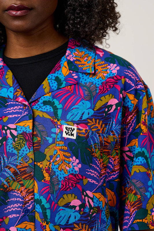 Cam - Shirt ECOVERO Viscose Blend in Wild Expression Print