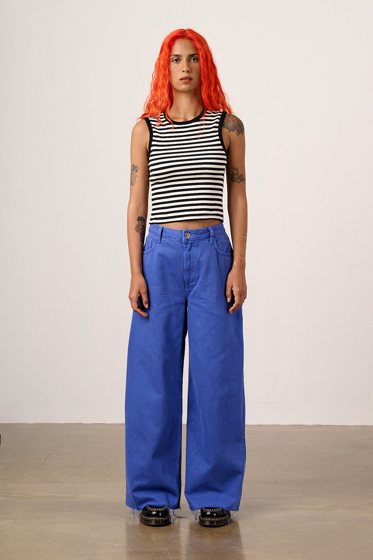 Carter - Wide Leg Jeans Organic Cotton in Dazzling Blue Wash