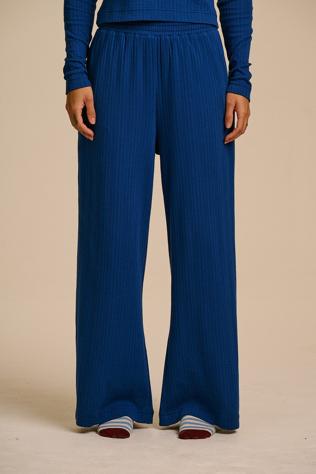 Celeste - Long Sleeve Pyjama in Blue and Burgundy
