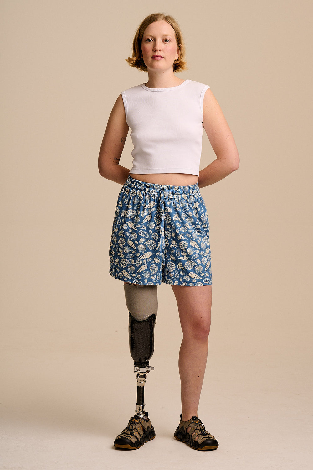 Charlie - Relaxed Shorts Organic Cotton in Blue Shells
