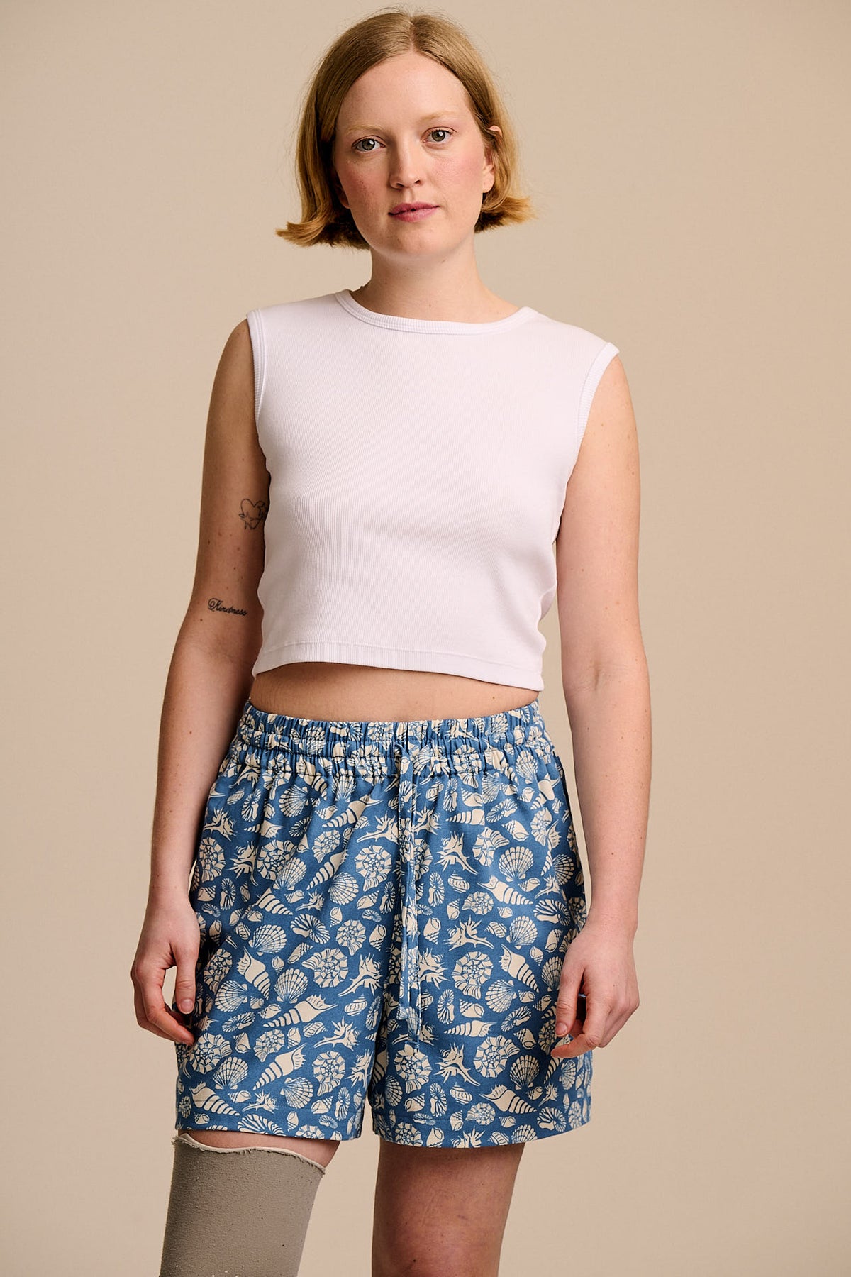 Charlie - Relaxed Shorts Organic Cotton in Blue Shells