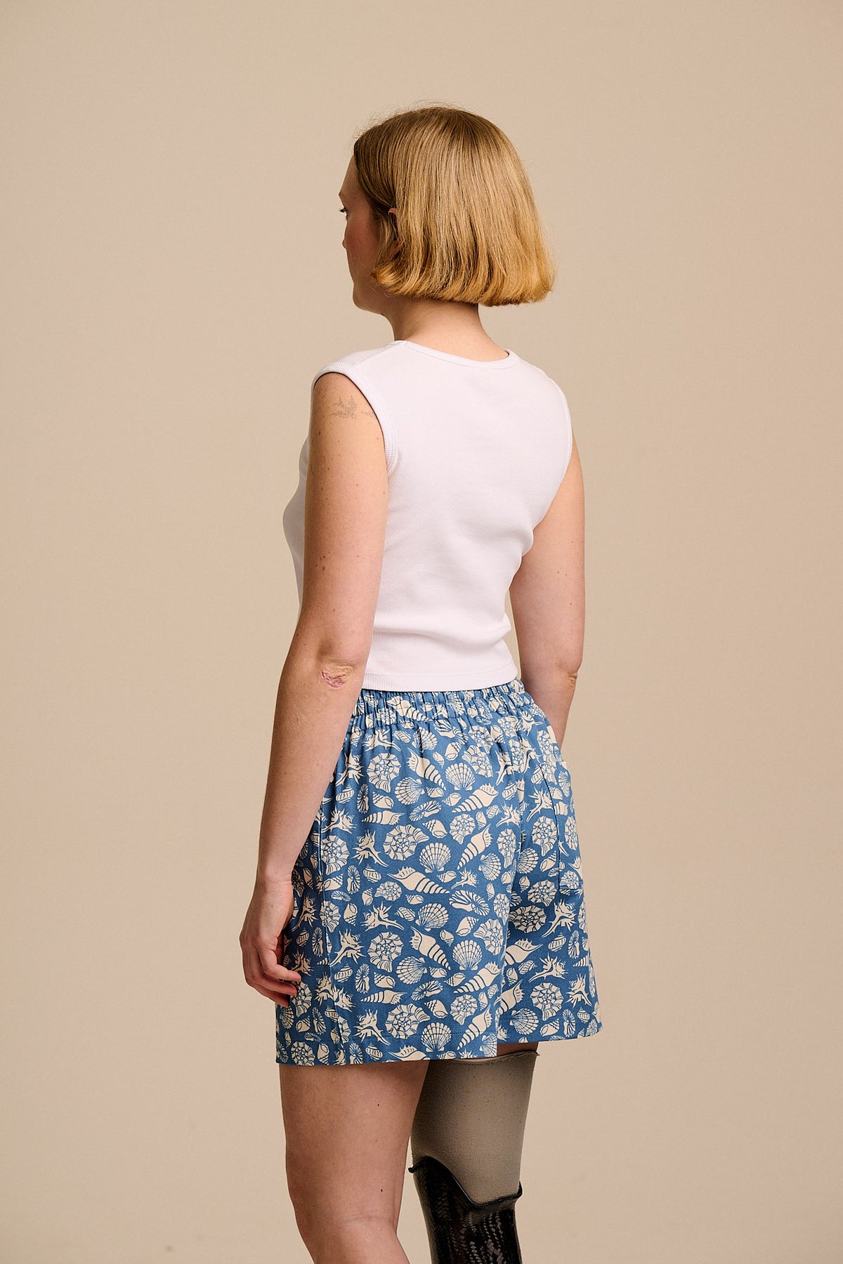Charlie - Relaxed Shorts Organic Cotton in Blue Shells