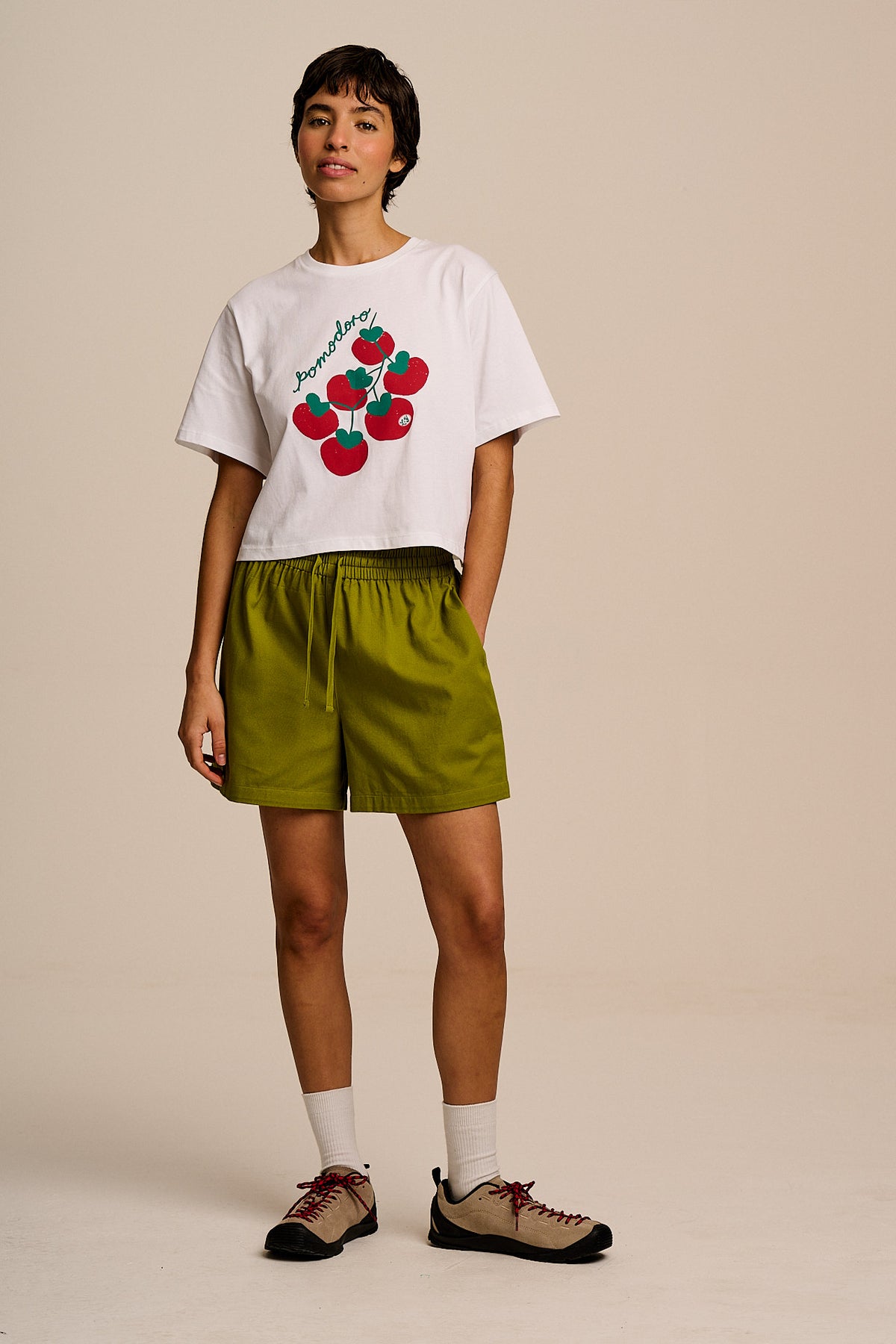 Charlie - Cotton Shorts in Cypress Green