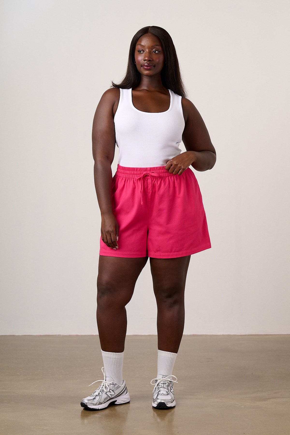 Charlie - Cotton Shorts in Fuchsia Rose