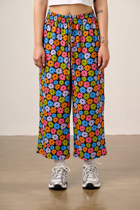 Chuck - Wide Leg Trousers Organic Cotton in Balloon Floral