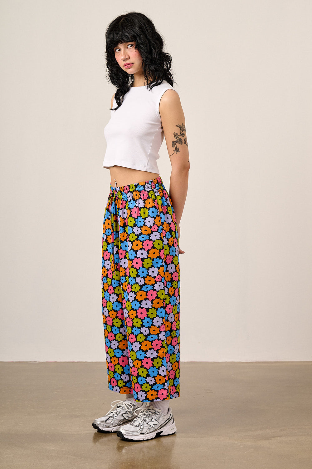 Chuck - Wide Leg Trousers Organic Cotton in Balloon Floral