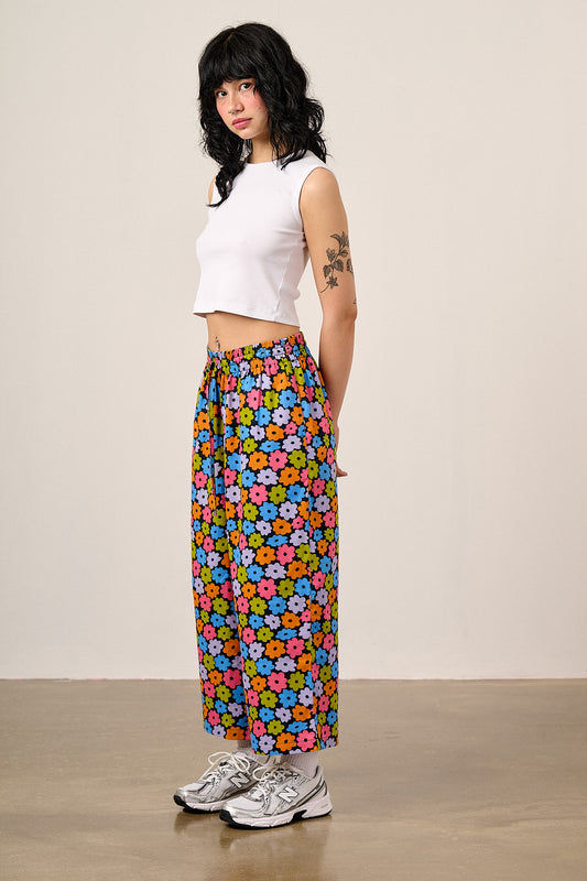 Chuck - Wide Leg Trousers Organic Cotton in Balloon Floral
