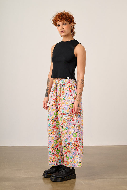 L.E Chuck - Cotton Trousers in Pink Brooke Hornsby & Yak
