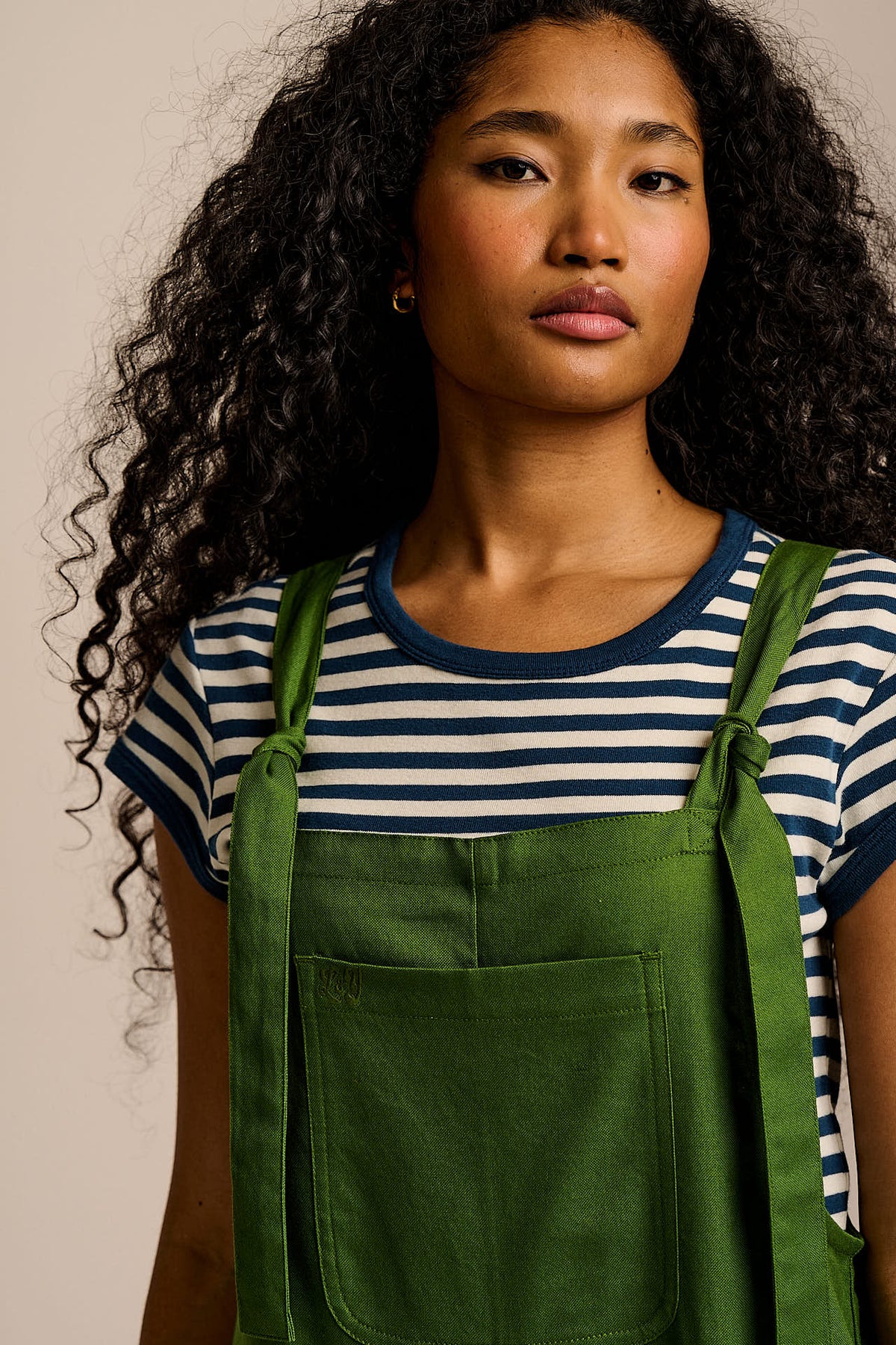 Chula - Barrel Leg Dungarees Organic Cotton in Palm Green
