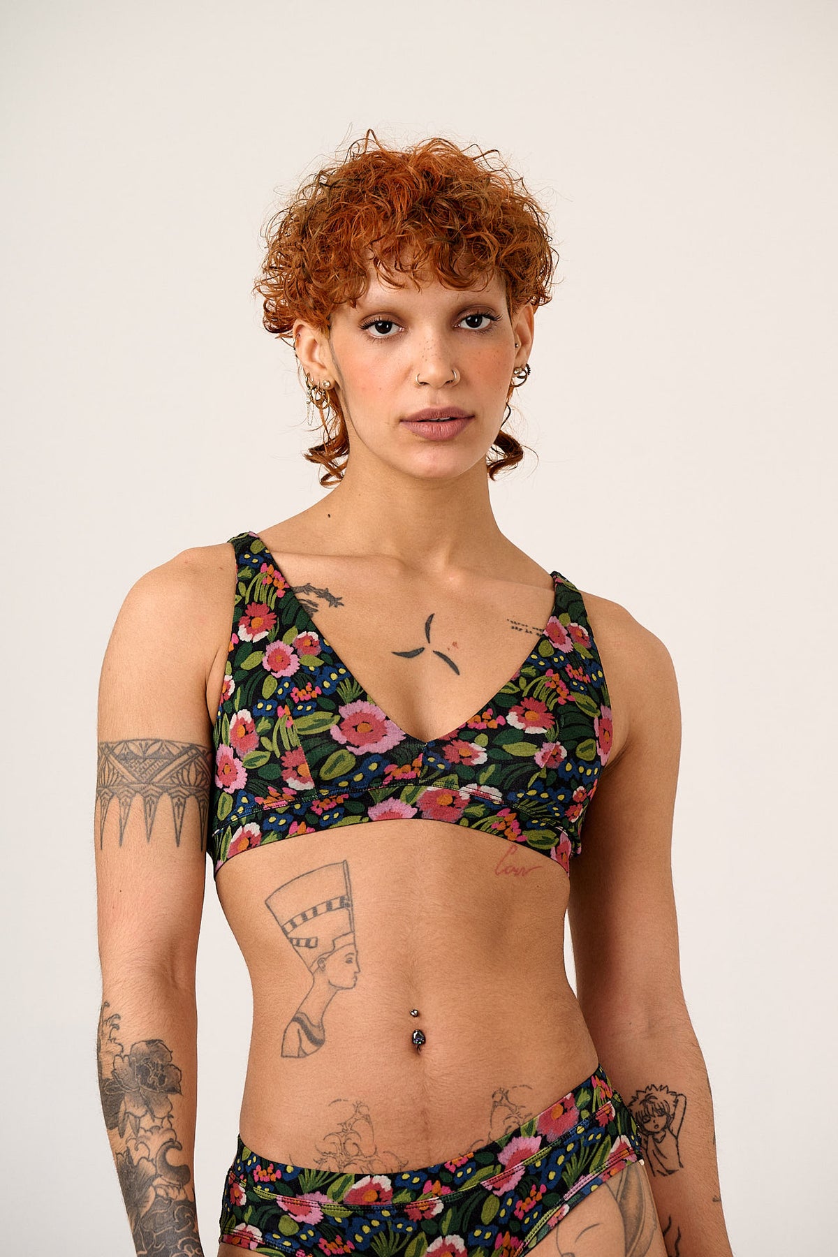 Clover - Bralette Viscose in Black Marie Print