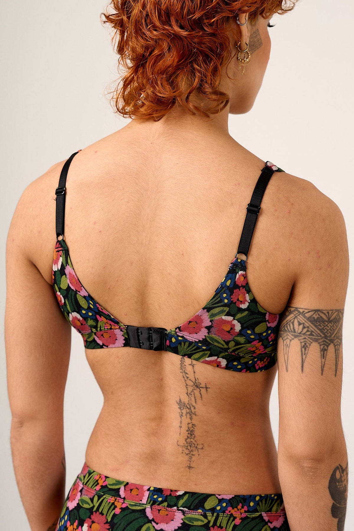 Clover - Bralette Viscose in Black Marie Print