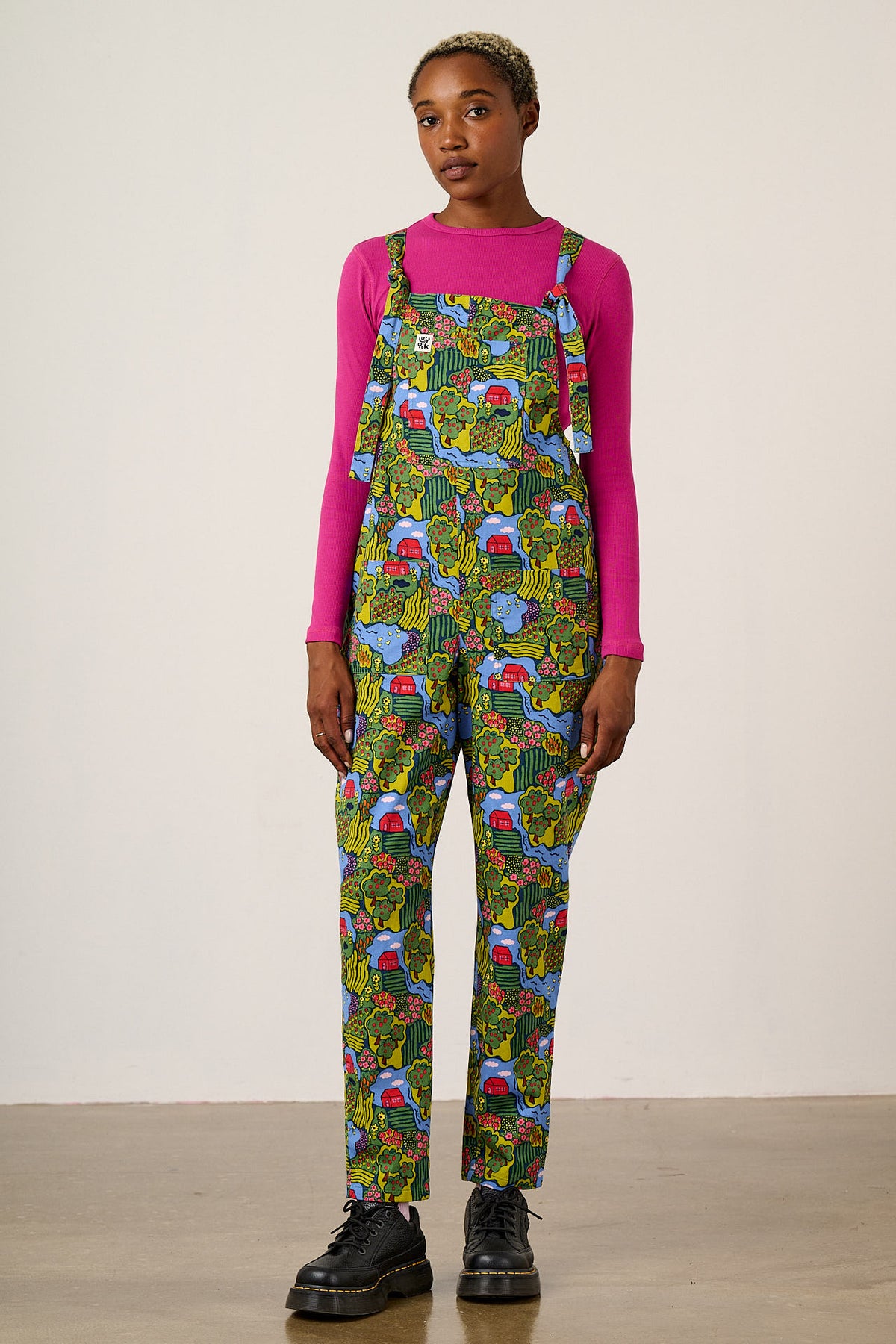 Original - Straight Leg Dungarees Organic Cotton Twill in Farmyard Scene