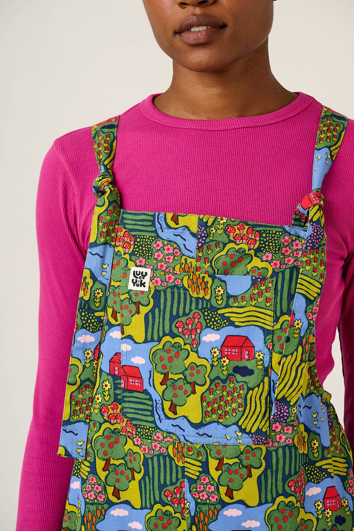 Original - Straight Leg Dungarees Organic Cotton Twill in Farmyard Scene
