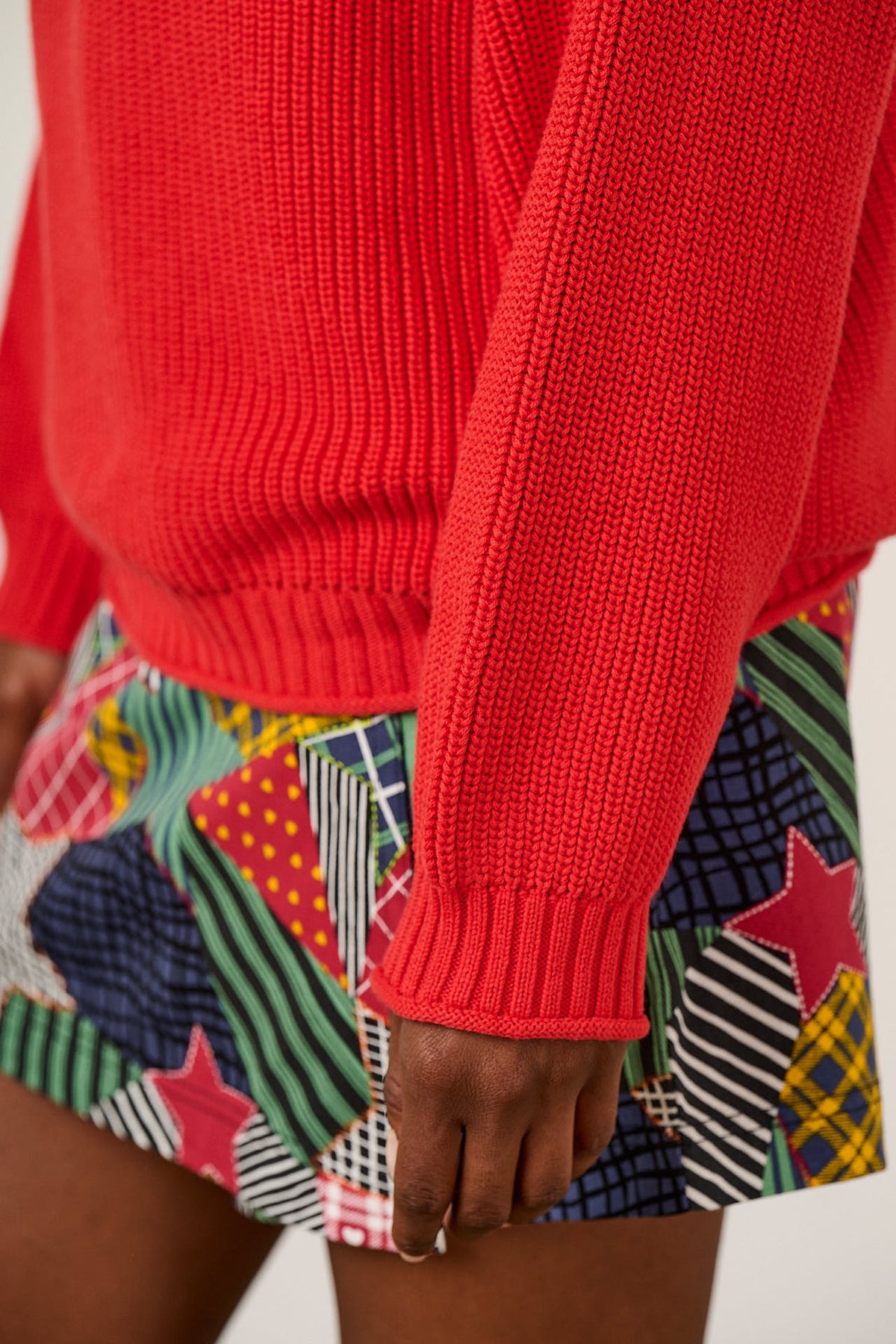Areum - Oversized Jumper Organic Cotton Knit in Red