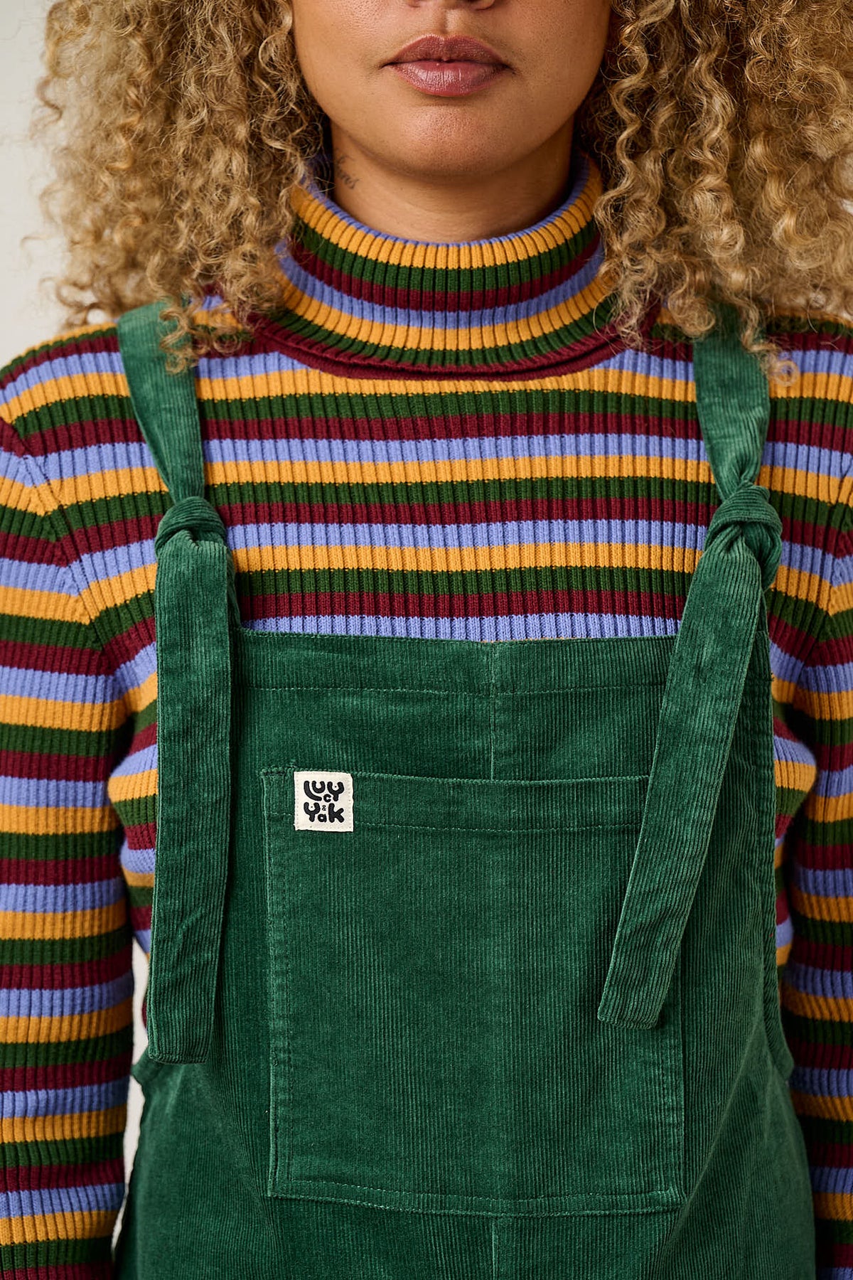 Original - Straight Leg Dungarees Organic Cotton Corduroy in Dark Green