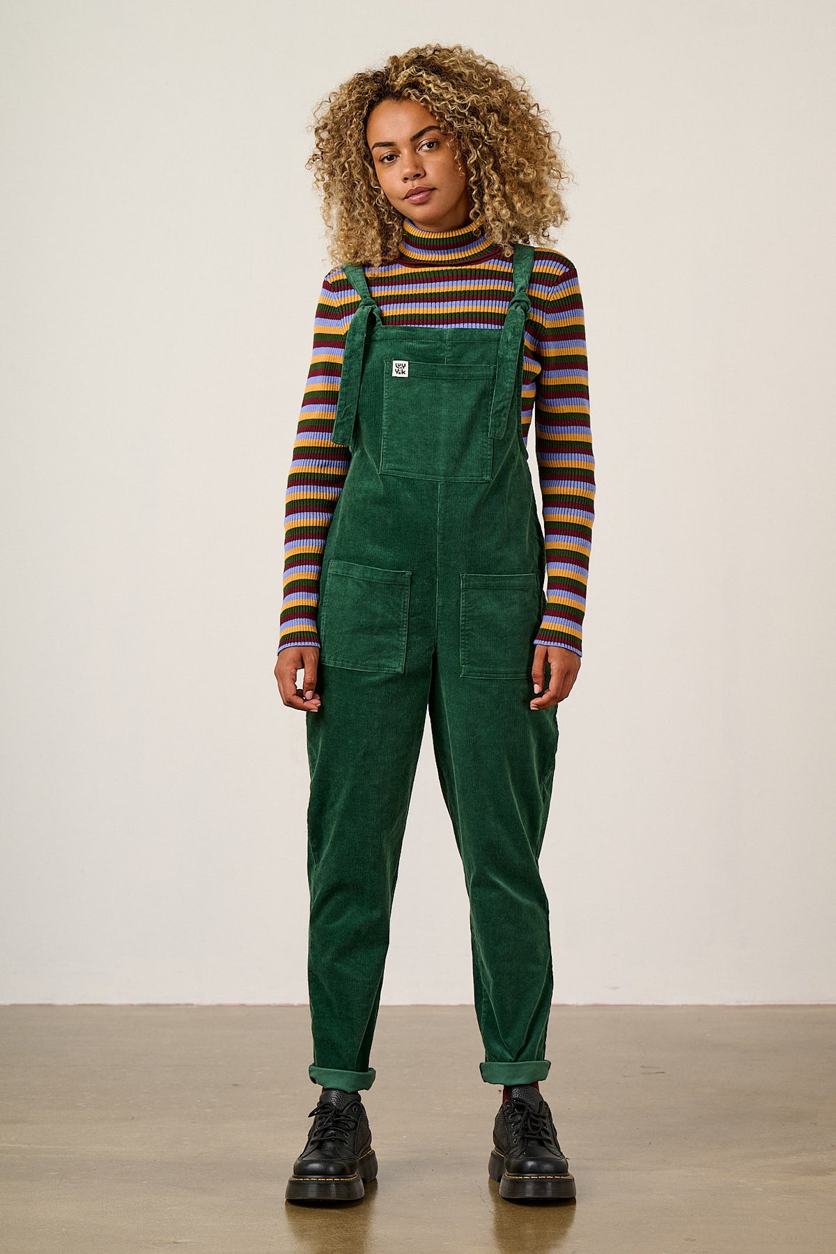 Original - Straight Leg Dungarees Organic Cotton Corduroy in Dark Green